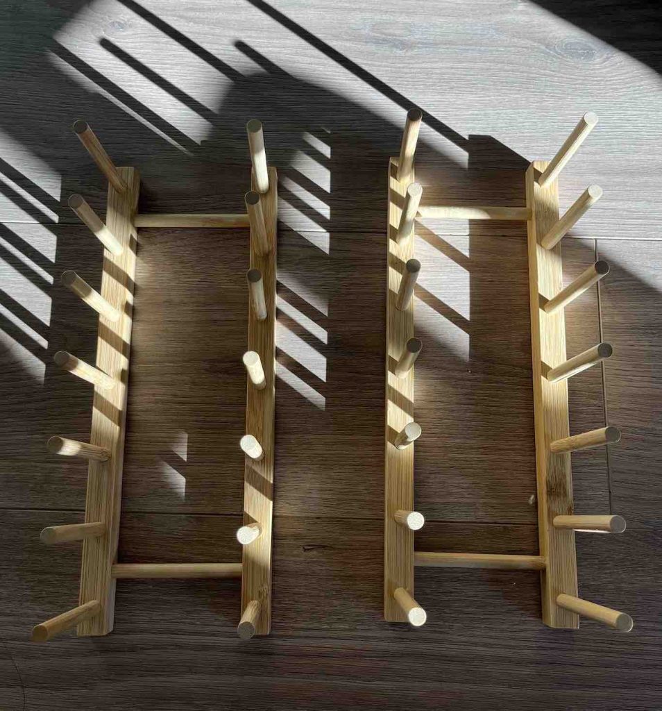 bamboo dish racks assembled.