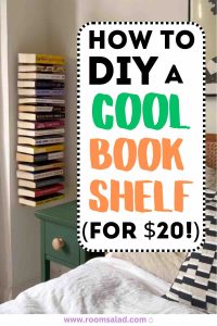 cool hanging bookshelf diy